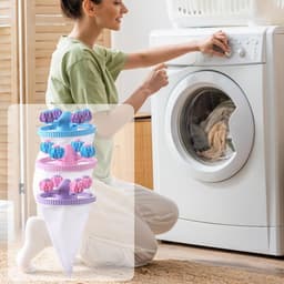 Haarverwijderaar - haarvanger wasmachine - wasballen - Anti haren - voor het verwijderen van pluisjes voor wollen truien - blauw/paars/roze — thumbnail 2