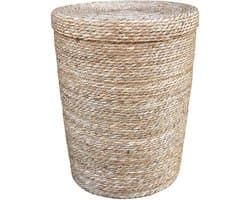 Lavandoux - Wasmand met Deksel - Zeegras - Naturel - XL: Ø45 x H58 cm