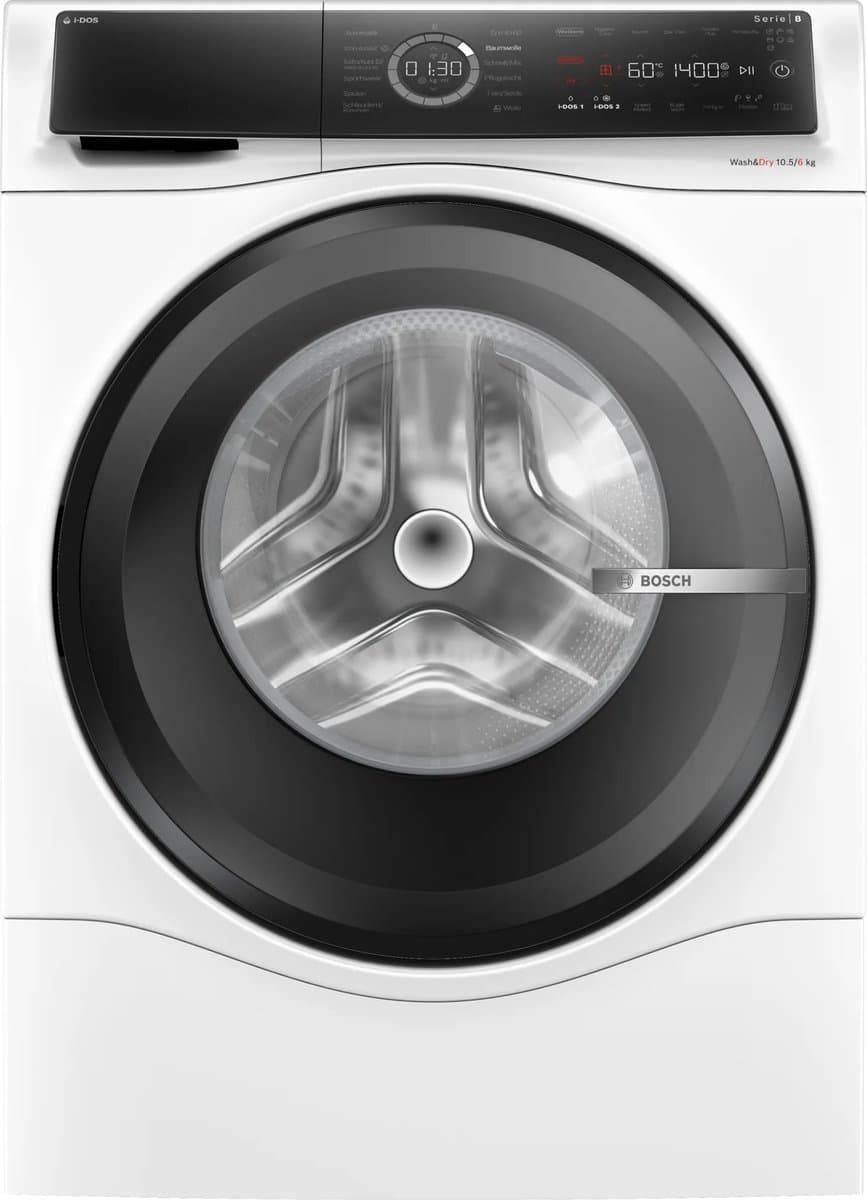 Bosch Serie 8 WNC254A40, Voorlader, Vrijstaand, Wit, Links, Zwart, Touch — afbeelding 1