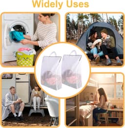 Waszakjes 2 Stuks- Waszakken - Wasnetten - Waszakjes Met Rits - Bescherm Je Wasgoed En Wasmachine - 50x40x10 Cm - Wasnet Groot - Mesh Waszakken Met Ritssluitingen - Herbruikbare Waszak Met Handvat - Voor Thuis, Slaapzaal, Hotel, Reizen — thumbnail 3