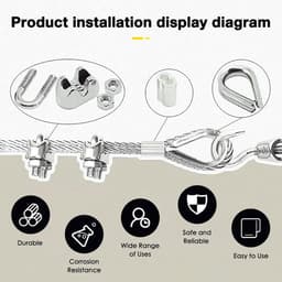 Goodivery ® Roestvrij Stalen Kabelset voor Klimplanten en Lichtophanging, 30 m — thumbnail 2