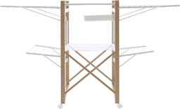 Ruimtebesparend Droogrek 30 m - Vleugelwasrek voor Kleding, Handdoeken en Wasgoed - Wit Metalen Drooglijn — thumbnail 5