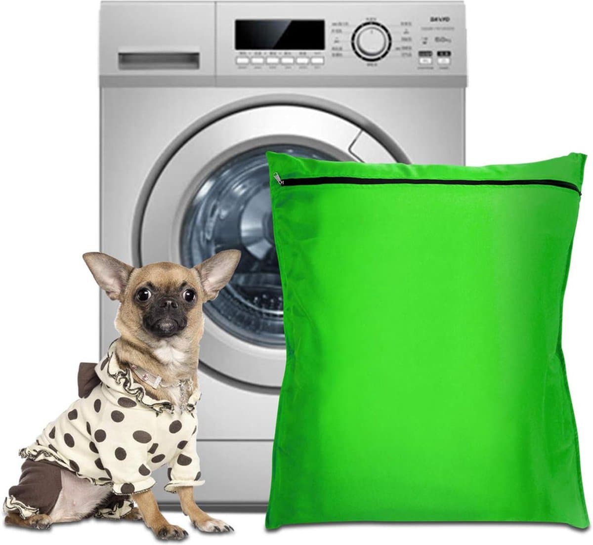 Waszakken voor huisdieren - Waszakken van twill polyester - Grote waszakken met rits - Voorkomt dat waszakken verstopt raken door dierenhaar - Waszakken voor huisdierendekens - Geweldig voor honden en katten (60x70cm) — afbeelding 1