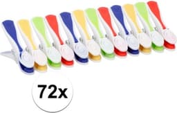 Wasknijpers - 72x stuks - multi-kleur - kunststof - wasspelden — thumbnail 3