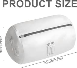 2 stuks net-waszakken, wasnet, wasnet voor wasmachine, waszak, herbruikbare en mesh-waszak voor jeans, overhemden, lichte jassen, T-shirts, enz. (22 x 33 cm) — thumbnail 3