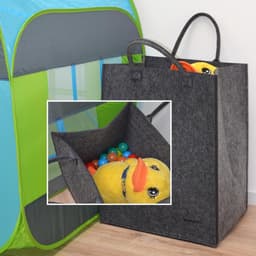 Gerecycled Vilt: 100L Wasverzamelaar 43x38x60 - XL Vilten Tas - Wasmand Opvouwbaar Groot Badkamer — thumbnail 2