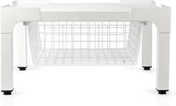 Nedis Wasmachine Verhoger met Mand - Opbouwmeubel - Wasmachine en Droger - 200 kg - Wit — thumbnail 1