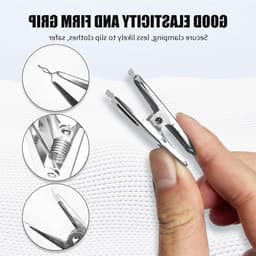 40 Stuks Kledingknijpers van RVS, Winddichte Klemmen voor Wasgoed, Snackzakken en Foto's in Huis, Keuken en Kantoor (4.5cm) — thumbnail 2