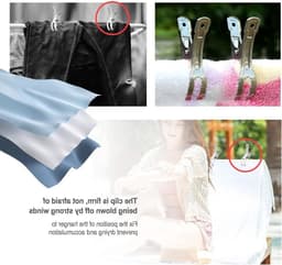 Sterke Wasknijpers - 12 Stuks Grote Wasknijpers van RVS, Winddicht en Geschikt voor Zware Kleding en Wasgoed (11 * 6cm) — thumbnail 3