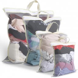 4 Stuks Mesh Waszakken voor Wasmachine - Hangende Wasmand voor Delicate Kleding - Zipper Opening voor Jassen, Truien, Lingerie en Sokken — thumbnail 1