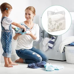 Waszakken Set van 4 - Grote Herbruikbare Waskorven voor Gevoelige Kleding, Ondergoed en Blouses, 50 x 60 cm met Handvat — thumbnail 3