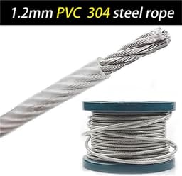 Waslijn Staaldraad - Ophangtouw - Buiten Drogen - Flexibel PVC-Coating - 100 Meter - Transparant — thumbnail 5