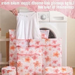 Set van 4 wasnetten met rits, herbruikbare waszakken voor wasmachine, ideaal voor delicate kleding, blouses en sokken — thumbnail 3