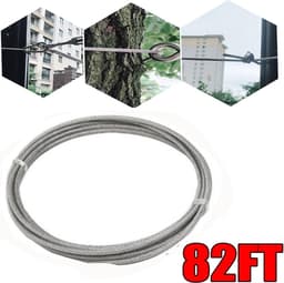 Roestvrij staaldraad - Kabel waslijn - Droogrek ophangen - Corrosiebestendig - 25 meter - Zilverkleur — thumbnail 4