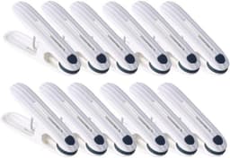 Plastic wasknijpers - Antislip clips - Was ophangen - Zachte rubberen kaken - 12 stuks - Diepblauw beige — thumbnail 1