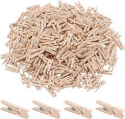 Mini houten wasknijpers 400 stuks, 1 x 0,3 cm, kleine haringen voor knutselprojecten en decoratie — thumbnail 1