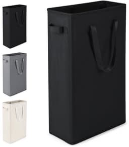 Opvouwbare wasmand - Slanke 45 liter mand met handvatten en deksel voor ruimtebesparende opbergoplossing — thumbnail 1