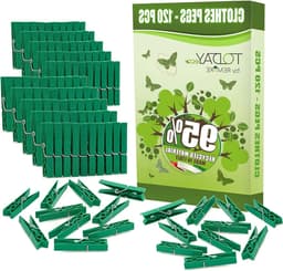 Wasknijpers - Kledingknijpers - Was ophangen - 95% Gerecycled Plastic - 120 Stuks - Groen — thumbnail 1