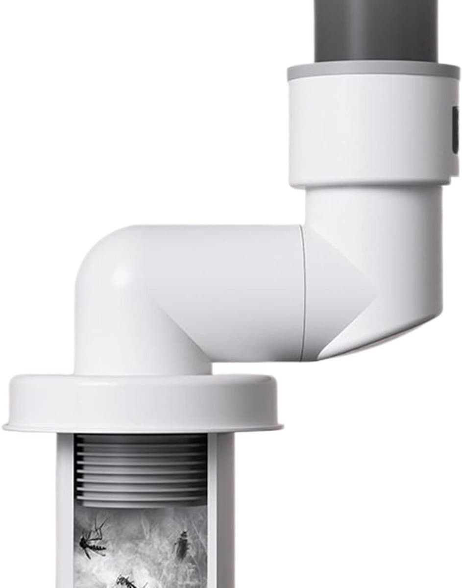 Afvoerpijp Geurblokker - Geurwerende Muurafvoer - Voorkomt Nare Luchtjes - Zelfsluitende Terugslagklep - Voor 50/70mm Buizen - Wit — afbeelding 1