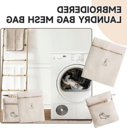 Set van 2 wasnetten voor delicate kleding, ondergoed en schoenen - Reiswaszak met rits voor optimale bescherming — thumbnail 2