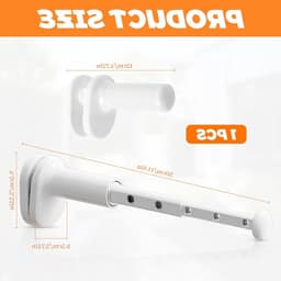 Camping Balkon Droogrek - Vouwbaar Wanddroogrek voor Kleding, Mini Wasdroger en Kledinghaak, Aluminium Uittrekbaar Droogrek — thumbnail 5