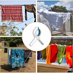 6-delige Strandhanddoek Clips voor Ligstoel – Sterke Antislip Wasknijpers voor Strand, Tuin en Zwembad – Blauw — thumbnail 4