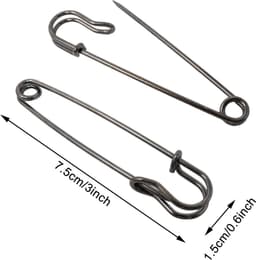 Extra Grote Veiligheidsspelden - Robuuste Dekenspelden - Kleding Repareren - Ijzeren Constructie - 75 cm - Gemengd — thumbnail 5