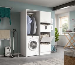 xonox.home Free wasmachinekast (B/H/D: 66x195x66 cm) in wit imitatie — thumbnail 2