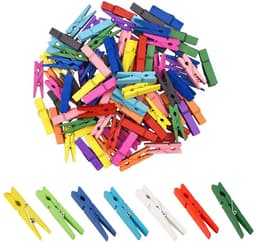 Dailygoods- Wasknijpers 100 stuks - Mini-houten Klemmen - Kleurenmix - Sterk en Duurzaam - Perfect voor Fotoophangingen - Lichtgewicht — thumbnail 1