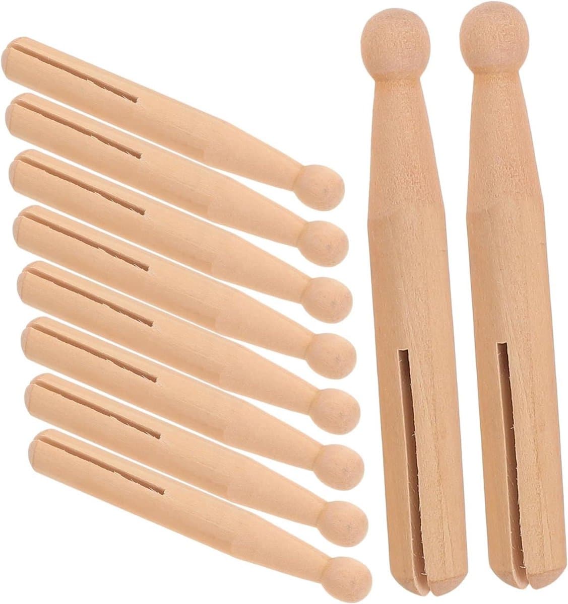 Houten Mini Poppen - Wasknijpers Foto Knijpers - Knutselen Decoratie - Oude Stijl Ontwerp - 11x1.3cm - Gekleurd — afbeelding 1