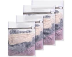 4-delige waszakken set, mesh waszakken met rits voor delicate kleding, lingerie, sokken en bh's