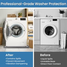Wasmachine Pan - Onderlegger Apparaat - Vloer Beschermen - Verhoogde Rand - 76 x 71 cm - Grijs — thumbnail 2