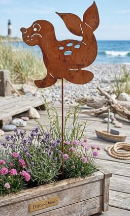 Decoratieve Tuinsteker - Maritiem Anker - Tuin Verfraaien - Unieke Roest Patina - 14 x 40 cm - Bruin — thumbnail 3