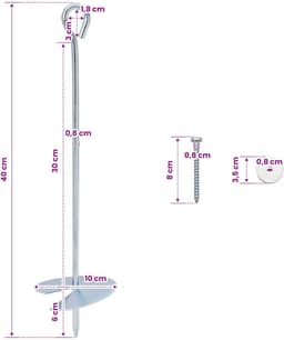 vidaXL - Aardanker - 6 - pcs - Zilverkleurig - Ø10 - x - 40 - cm - Gegalvaniseerd - Metaal — thumbnail 4