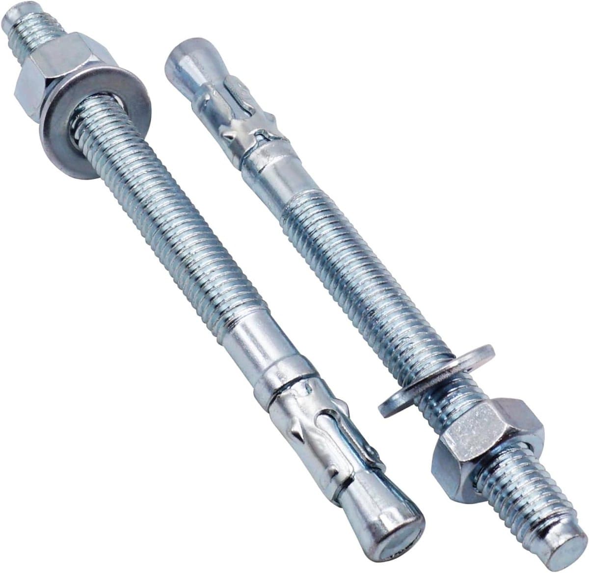 Verzinkte Wigankers - Metalen Pluggen Betonanker - Zware Lasten Bevestigen - Zelf Spreidend Mechanisme - M12 x 140 mm - Zilverkleurig — afbeelding 1