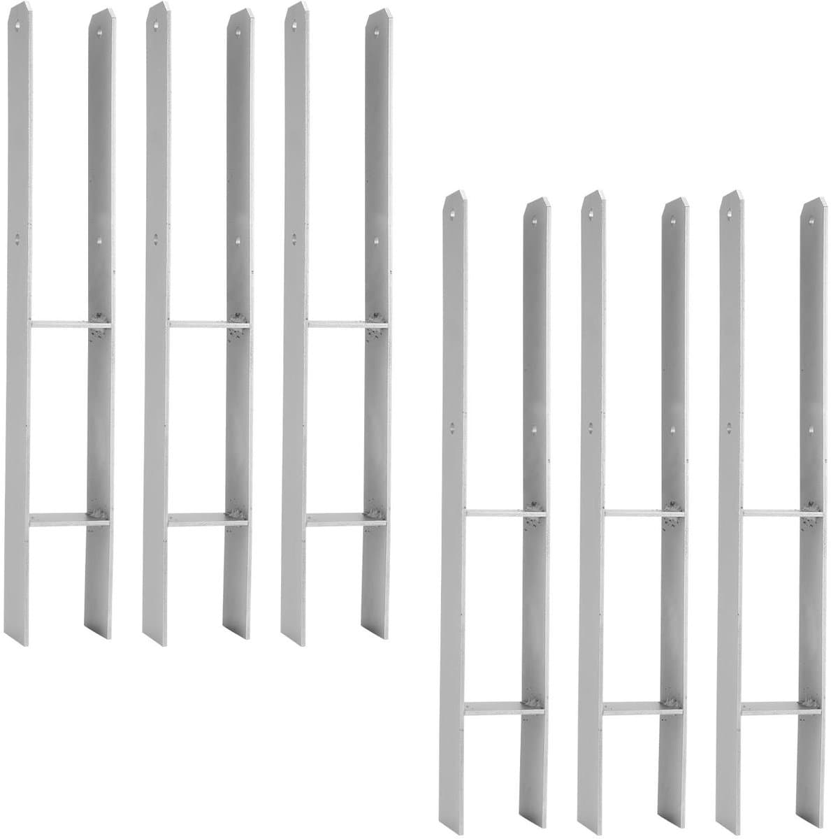 Paalanker H-model - Grondanker Palen - Houtconstructies Plaatsen - Verzinkt Staal Corrosiebestendig - 81x600mm 6 Stuks — afbeelding 1