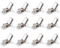 Allecto - Gewatteerde Troosterclips - Dekbedclips voor Dekenbevestiging - Witte Clips - Voorkomt Verschuiven - Ideaal voor Beddengoed - 12 Stuks