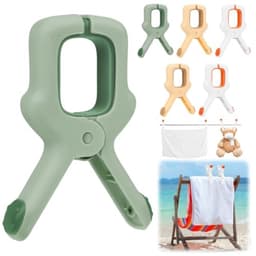 6 stuks kleurrijke strandhanddoekclips, grote plastic wasclips winddichte kledingspelden voor ligbedden, ligstoelen en dekens — thumbnail 1