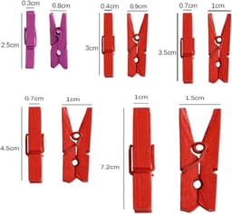 Houten haringen 300/500 stks 25/35/45mm Coloful Houten Clips Smalll Size Mini Houten Clips Foto Clips Decoratie Clips (2,5 cm Gemengd 500 stuks) — thumbnail 4