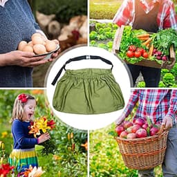 Fruit Plukzak - Oogsttas Schort - Tuinieren Oogsten - Grote Capaciteit - N.v.t. - Militair Groen — thumbnail 3