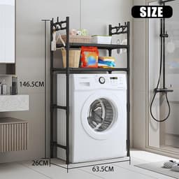 Multifunctional washing machine rack, space-saving storage rack for bathroom, dryer and washing machine, ideal for kitchen, balcony and laundry room — thumbnail 4