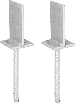 T-paaldrager - Paalhouder beton - Houten constructies verankeren - Thermisch verzinkt staal - 130x80mm brug 200mm anker — thumbnail 1