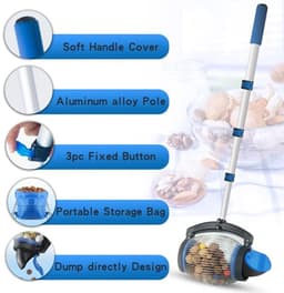 Notenverzamelaar - Walnootkiezer - Snel oogsten - Direct dumpen - 1 gallon capaciteit - Zilver — thumbnail 3