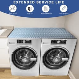 Wasmachine Droger Deksel - Apparaat Beschermer - Apparaten Beschermen - Antislip Bodem - 54 x 27.5 Inch - Wit Grijs — thumbnail 4