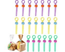 Zakclips - Voedsel Sluitstrips - Keuken Organiseren - Elastisch Ringontwerp - 20 Stuks - Willekeurige Kleuren