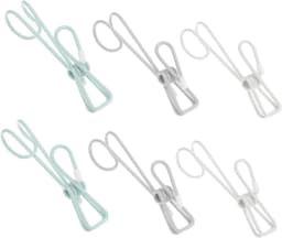 Draagbare Wasknijpers - Kledingclips - Kleding Ophangen - Winddicht Ontwerp - 6 Stuks - Wit — thumbnail 1