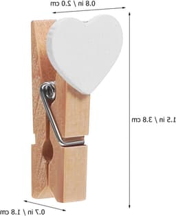 Set van 20 Houten Hart Kledingknijpers - Mini Clips voor Foto's, Creatieve Projecten en Decoraties, Lichtgewicht en Duurzaam voor Feesten en Gezinsgebruik — thumbnail 3