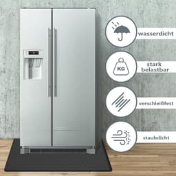 Lekbak Wasmachine - Koelkastmat - Vloer Beschermen - Verhoogde Rand - 60 x 60 cm - Zwart — thumbnail 2