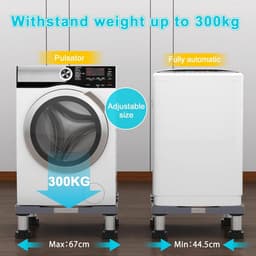 Apparaat Onderstel - Verstelbare Voet - Apparaten Verplaatsen - Verstelbare Afmetingen - 45-67cm Breed - Grijs — thumbnail 2