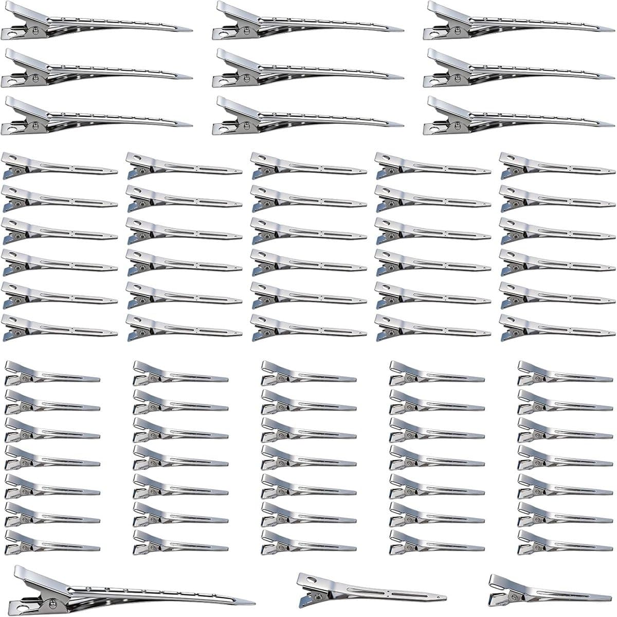 Haarspelden Set - Haarklemmen Knijpers - Haarstyling Knutselen - 75 Stuks Metaal - Klein Middel Groot - Zilver — afbeelding 1